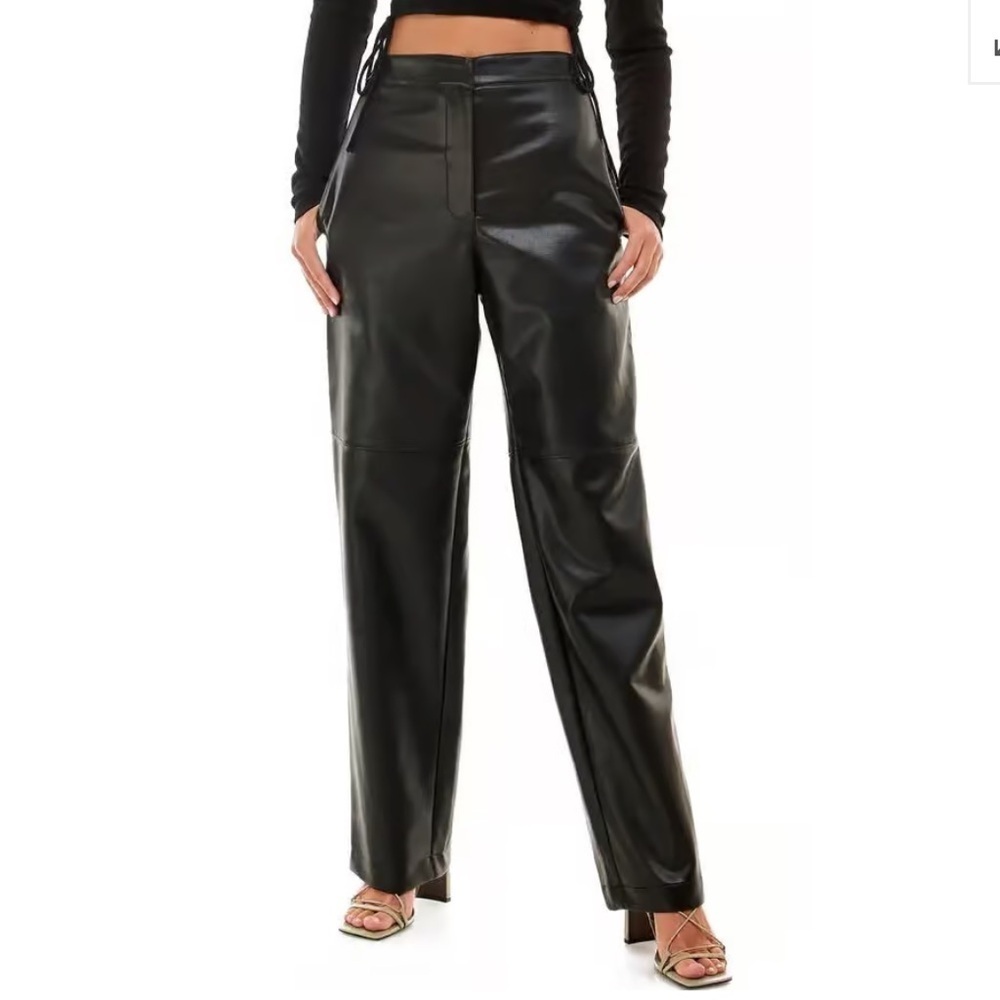 WAYF Faux Leather Pants - Picture 1 of 9